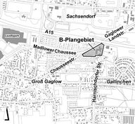 Geltungsbereich Bebauungsplan "Baugebiet an der Madlower Chaussee/Autohaus Schulze"